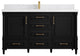 Aberdeen 60 Single Bathroom Vanity in Black 2" Empira Quartz