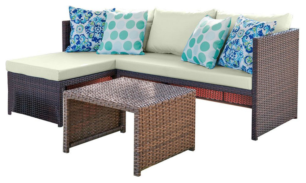 Manhattan Comfort Menton Steel Rattan 2-Piece Patio Set