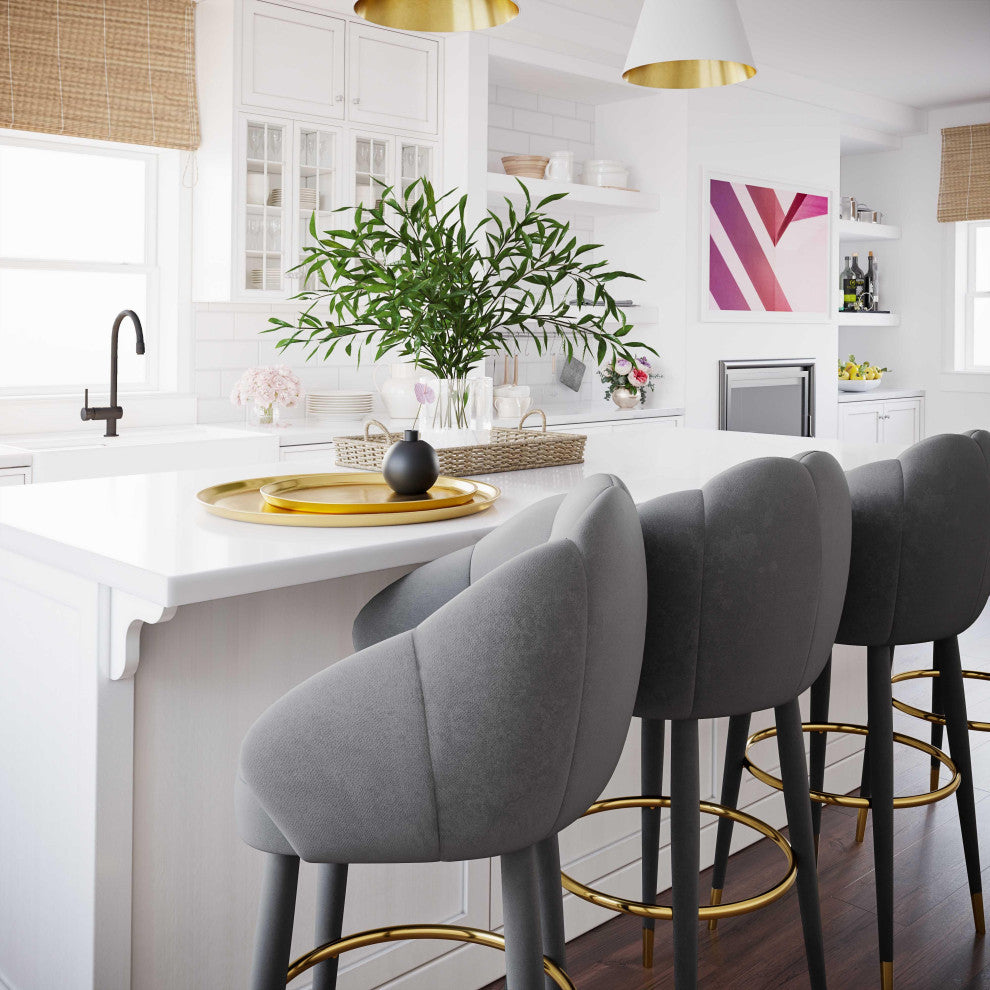 Myla Light Grey Swivel Bar Stool - Light Grey