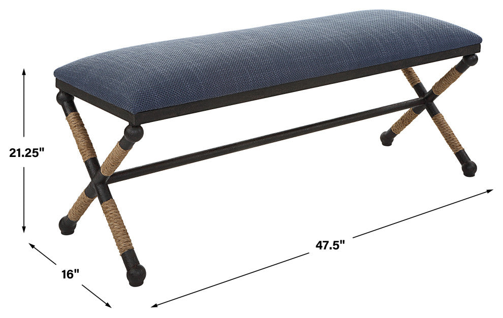 Uttermost 23713 Firth Rustic Navy Bench