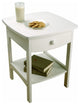 Claire Curved Accent Table, Nightstand, White
