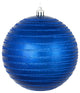 Vickerman N187602D 4" Blue Candy Finish Ball Ornament With Glitter Lines