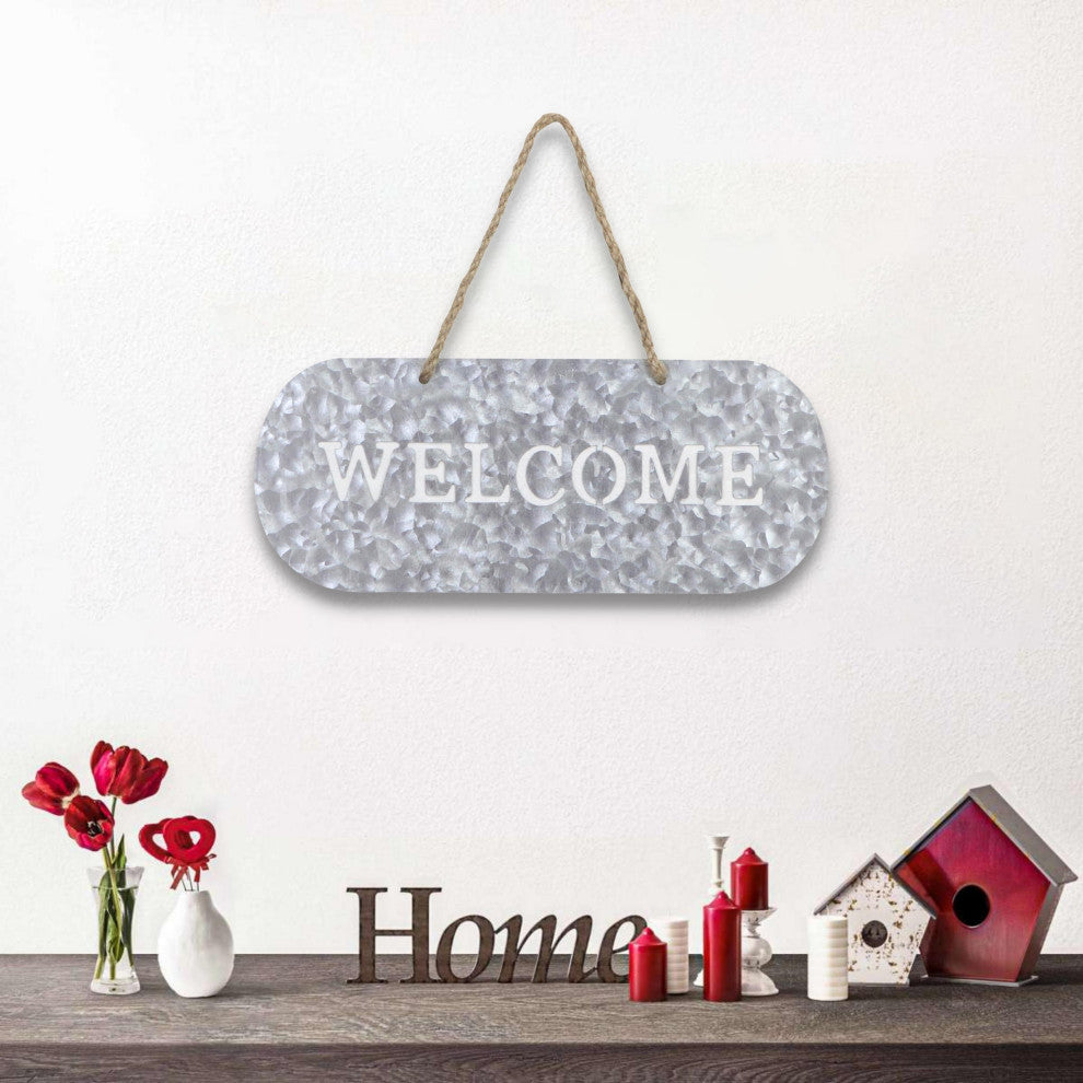 Galvanized Metal "Welcome" Sign