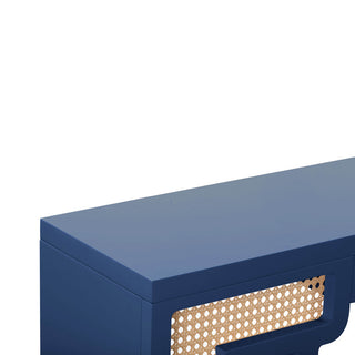 Suzie Navy/Rattan Console Table