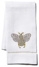 Bee Fingertip Towel, White Linen