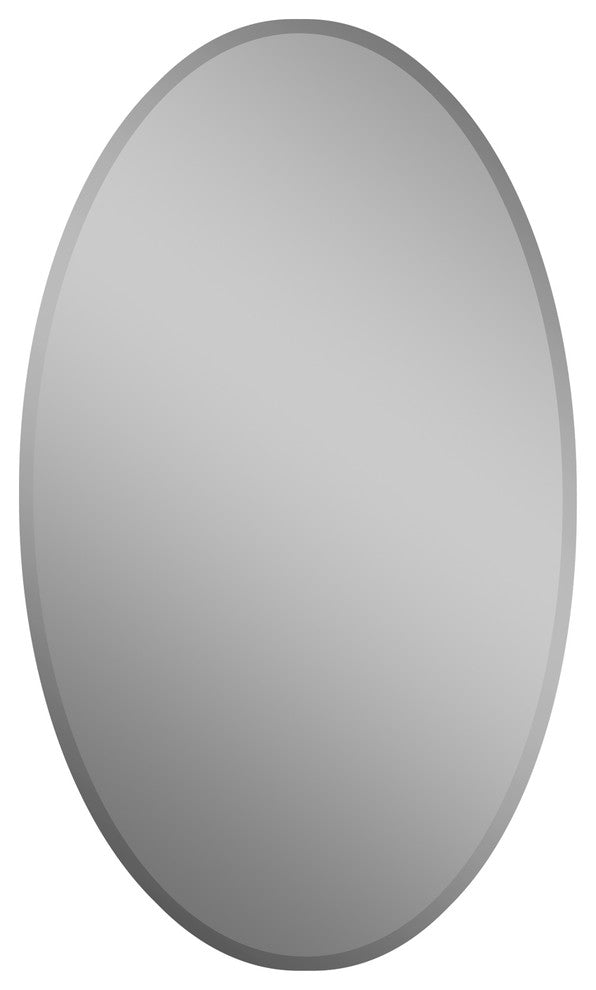 Frameless Oval Beveled Mirror