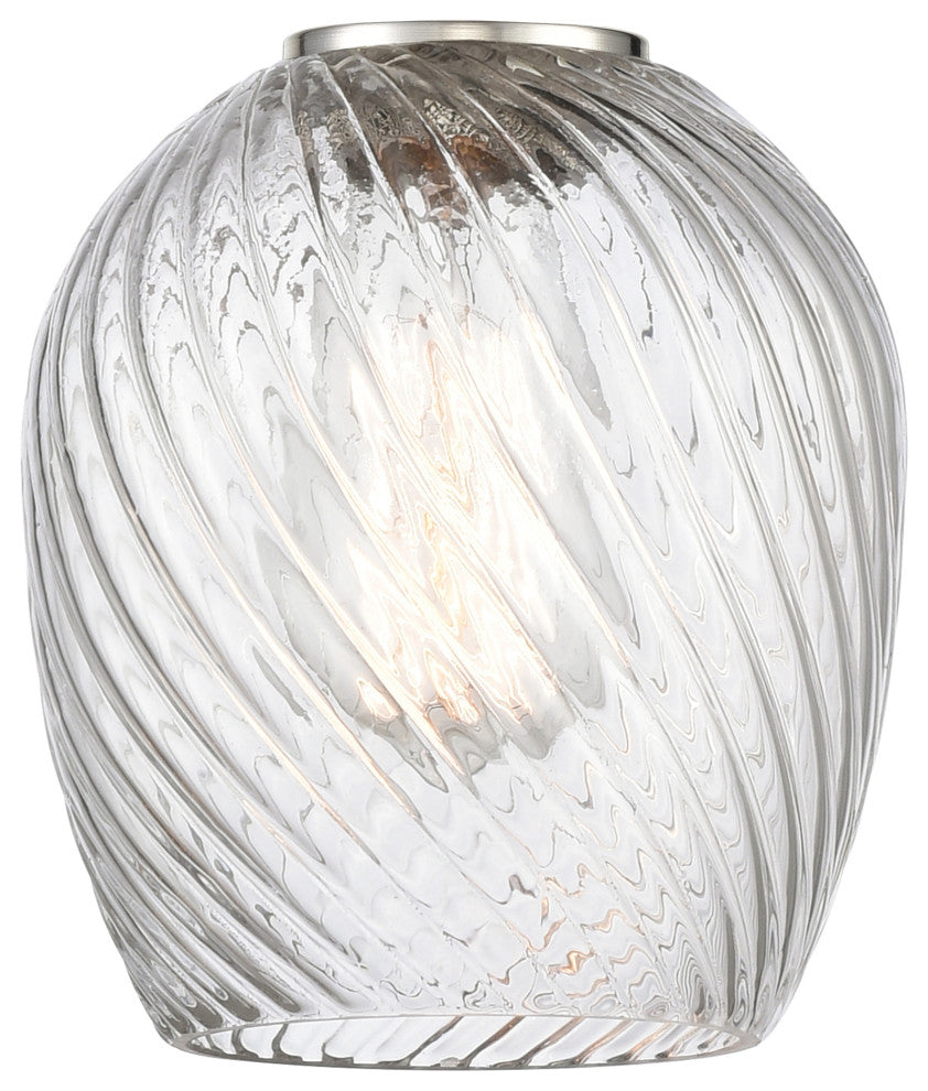 Salina 32" Bath Vanity Light, Matte Black, Clear Spiral Fluted Shade