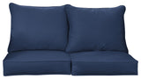 Sunbrella Outdoor Loveseat Pillow and Cushion Set, Canvas Navy
