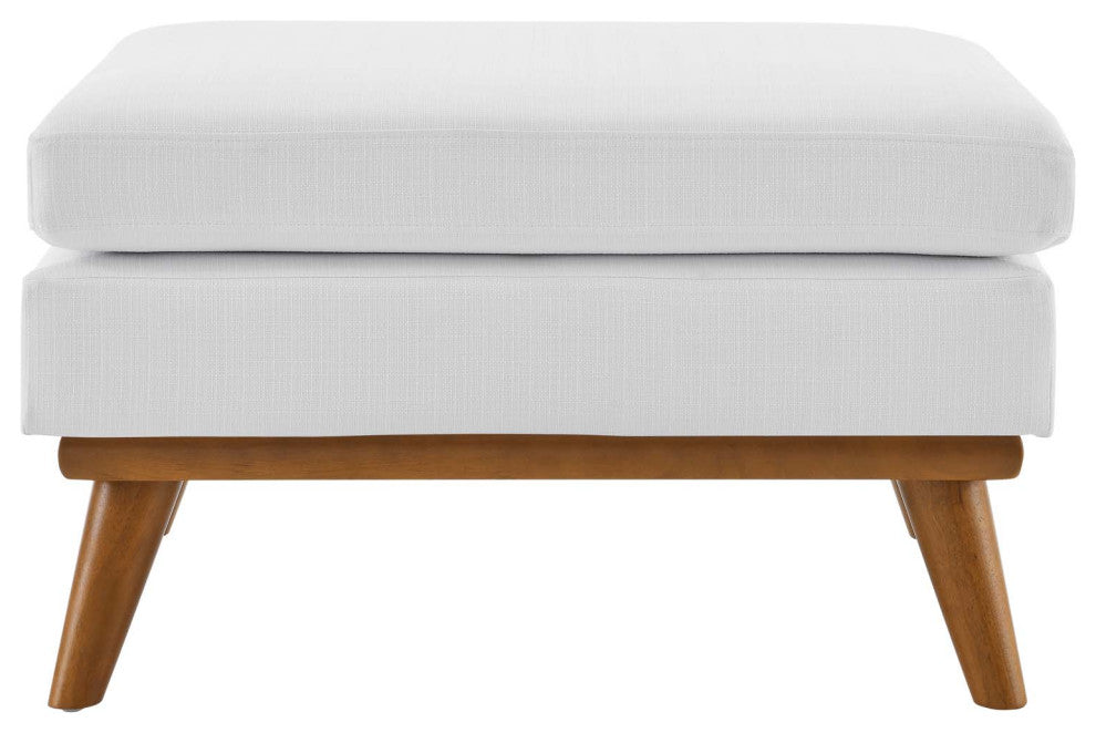 Accent Chair Ottoman, Fabric, White, Modern, Living Lounge Hotel Hospitality