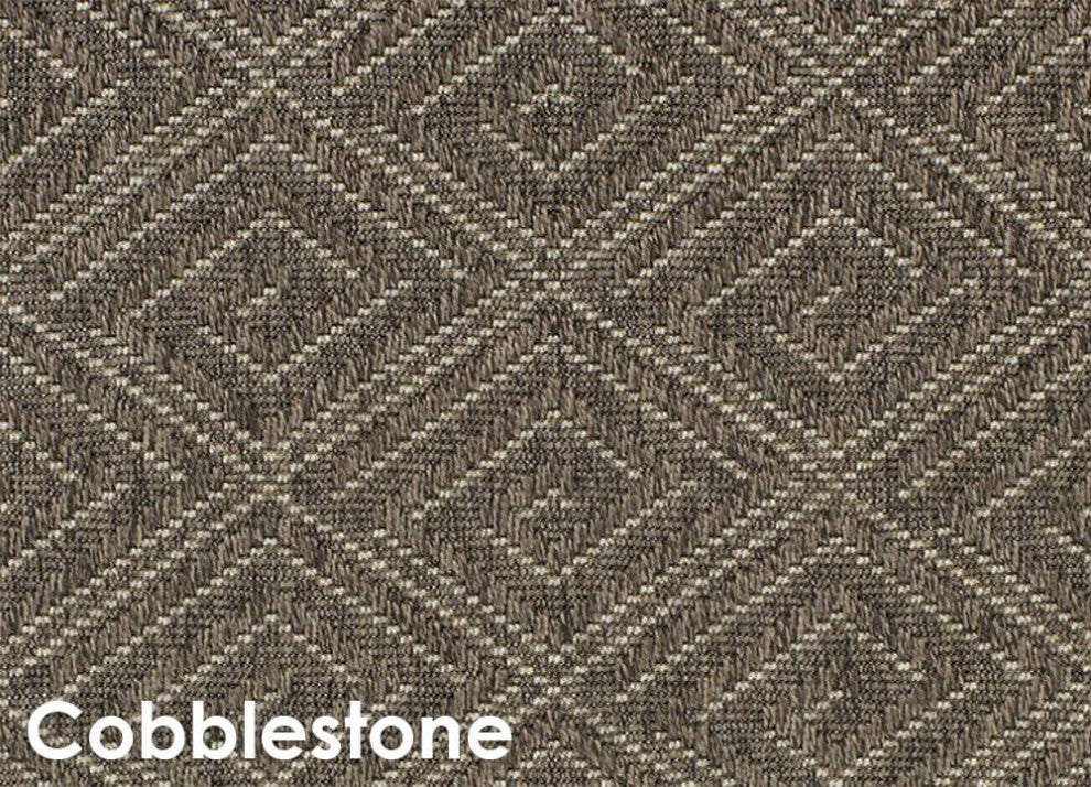 Curacao Custom Cut Indoor Outdoor Area Rug, Cobble Stone, 4x10
