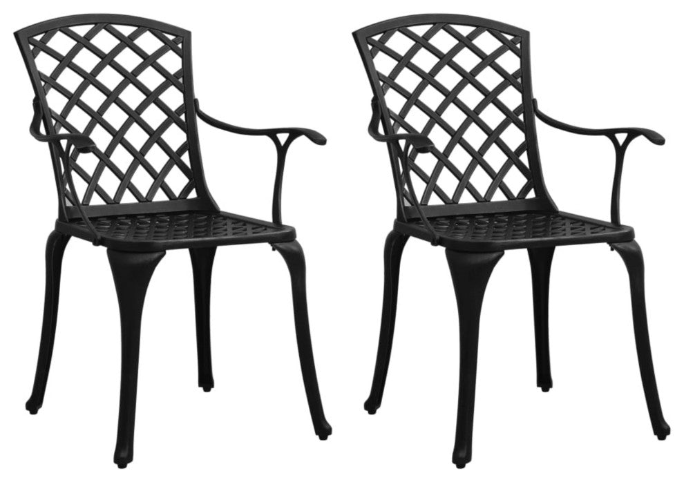 Vidaxl Garden Chairs 2-Piece Set Cast Aluminum Black