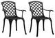 Vidaxl Garden Chairs 2-Piece Set Cast Aluminum Black