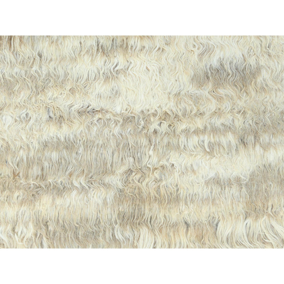 Ivory Ben Ourain Moroccan Berber Organic Wool Hand Knotted Round Rug 9'10"x10'