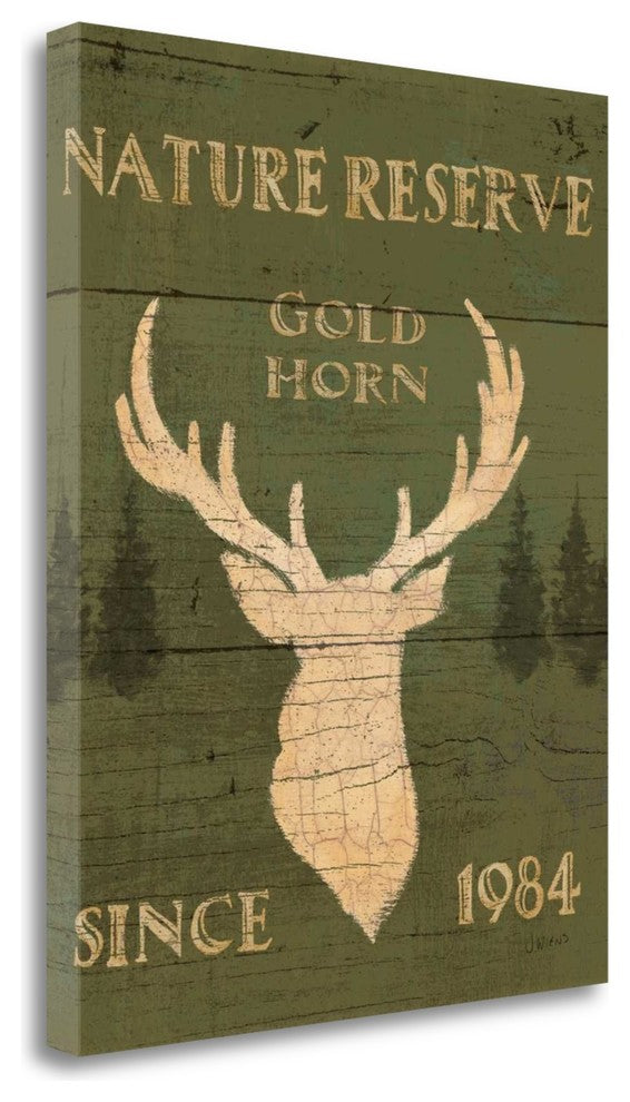 "Lodge Signs IX Green" By James Wiens, Giclee Print on Gallery Wrap Canvas
