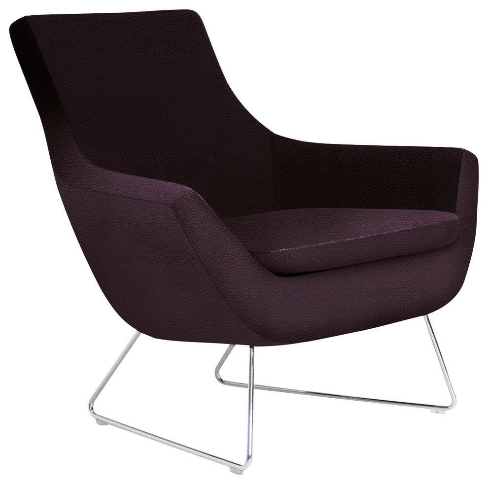 Rebecca Wire Chair, Chrome Plated Steel Tubes Base, Brown Leatherette