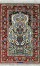 Signed Hand Knotted Wool and Silk Authentic Persian Isfahan Area Rug, 4'x5'