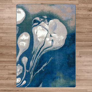 Abstract Jelly Fish, Blue, 4'x5'