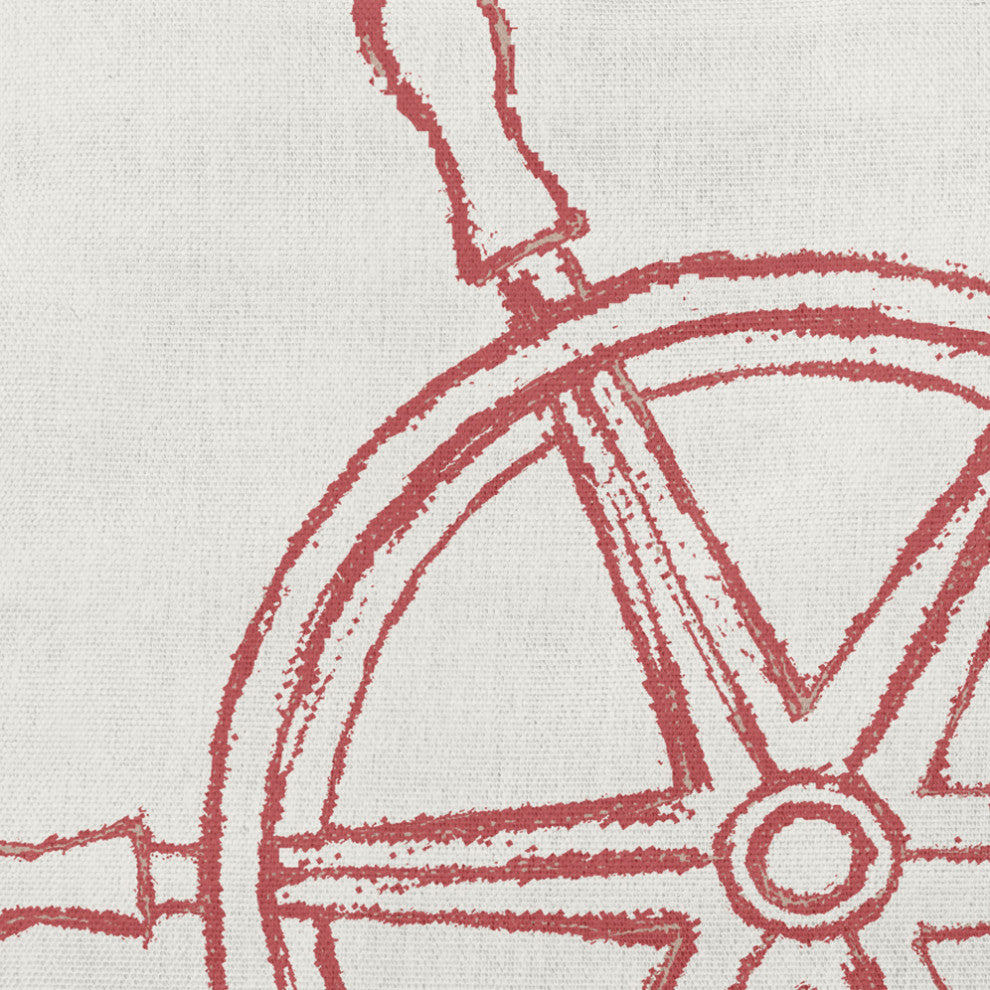 14x20" Large Ship Wheel Nautical Decorative Indoor Pillow, Ligonberry Red