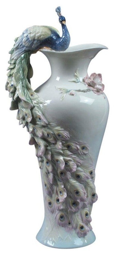 Prunus and Peacock Vase, Peacock