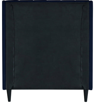 Eva Velvet Upholstered Bed, Navy, Twin
