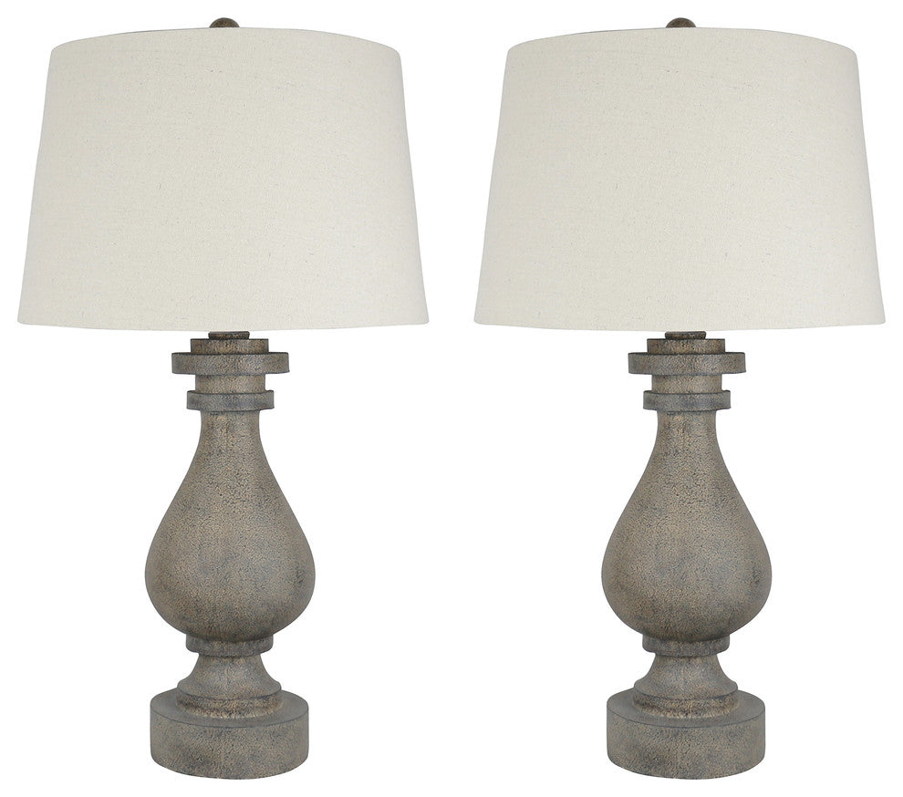 Urbanest, Set of 2, Cote Table Lamps, Concrete Finish, 26" Tall