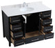 Iris 48" Single Bathroom Vanity, Black With Backsplash