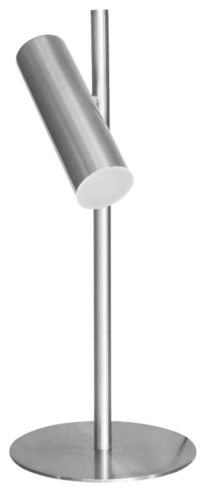 Satin Chrome Modern Table Lamp With Frosted Acrylic