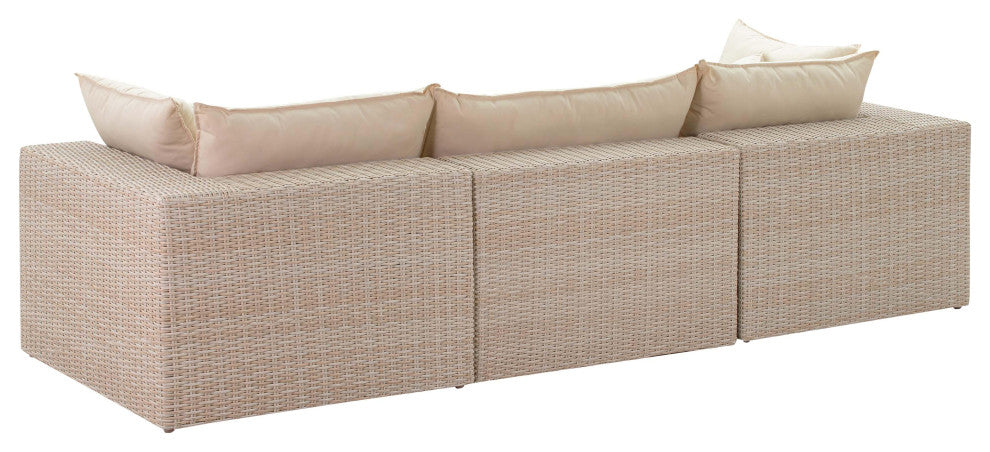 Cali Natural Wicker Outdoor Living Room Set