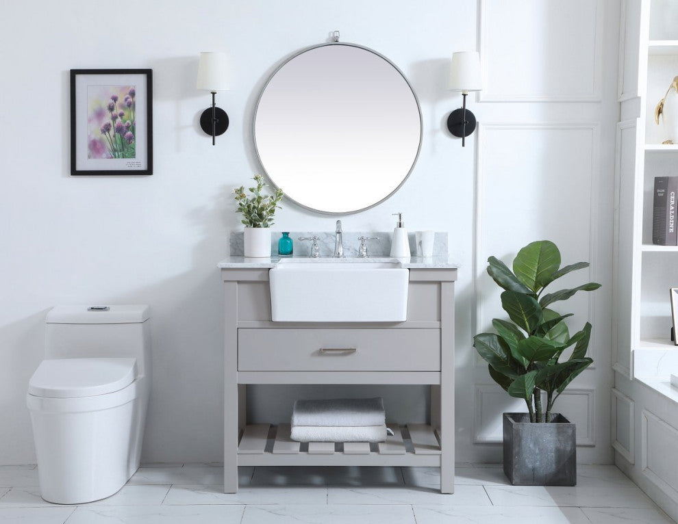 Home Living 22" Farmhouse Grey-Light Bathroom Vanity