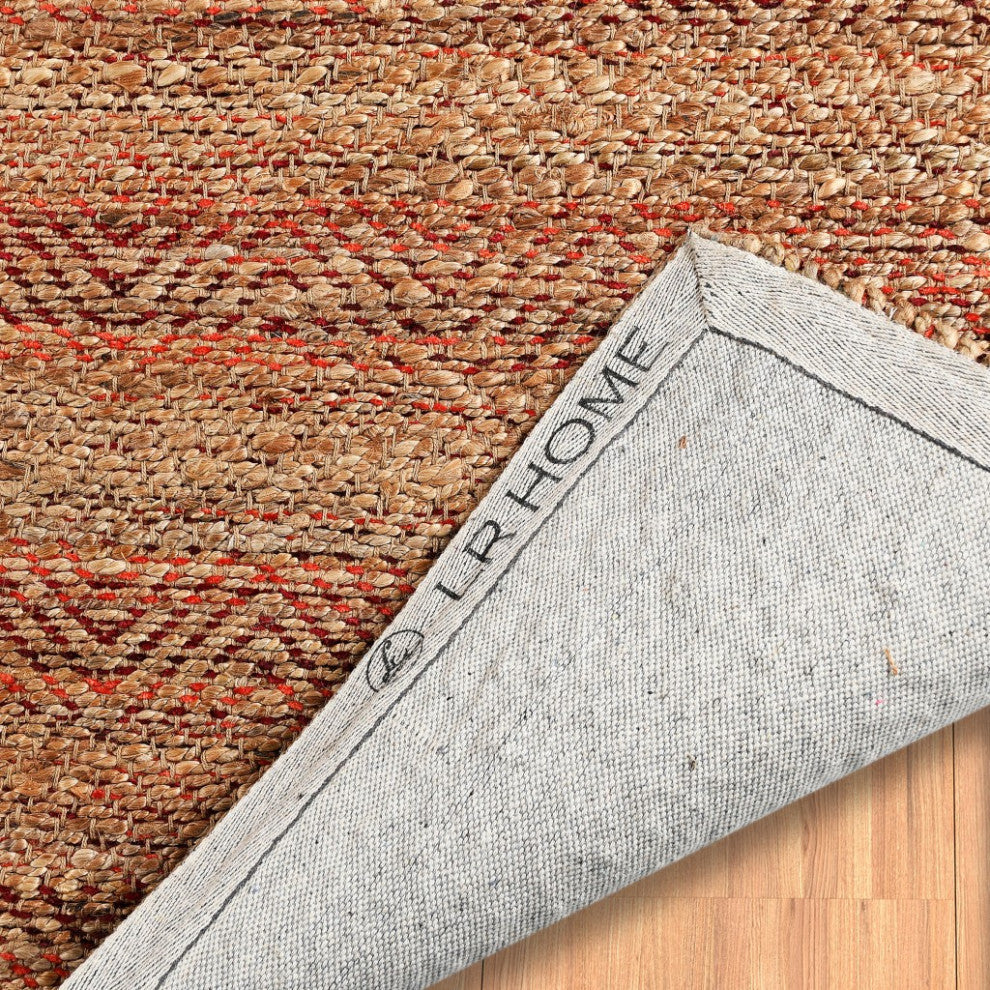 5" x 8" Burgundy and Tan Ombre Area Rug