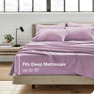 Bare Home 7-Piece Microfiber Sheet Set, Lavender, Split King