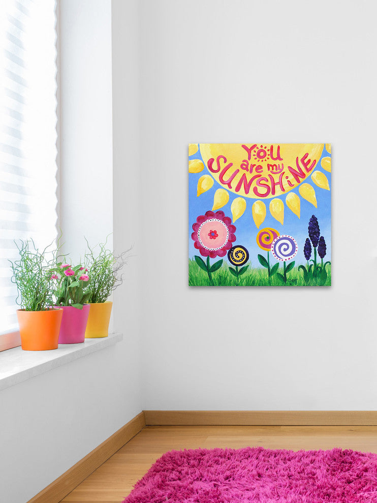 Marmont Hill, "Sunshine Flowers" by Nicola Joyner Print on Wrapped Canvas, 24x24