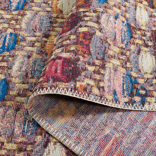 Safavieh Barbados Collection Indoor-Outdoor, BAR546 Rug, Purple/Green/Rust, 6'6" Square