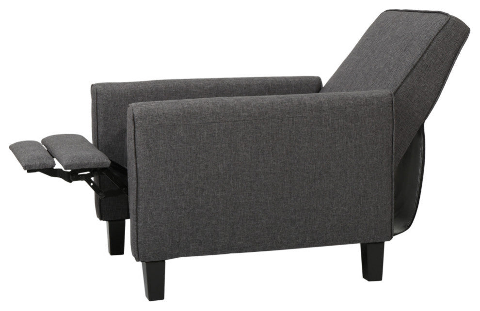 Susan Fabric Recliner, Set of 2, Smoke and Dark Brown