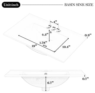 GDF Studio 30" Vanity With Ceramic Sink, Soft Close Door & Drawers, White