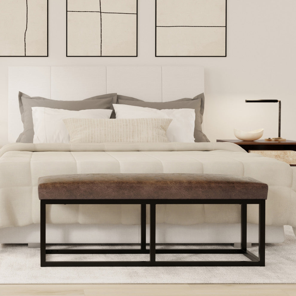 Reynolds Bench, Distressed Chestnut Brown