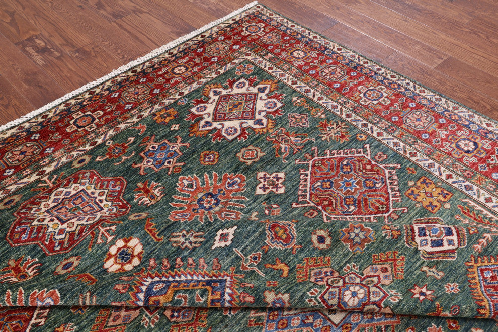 Super Kazak Hand-Knotted Wool Rug 8' 6" X 10' 4" Q5034