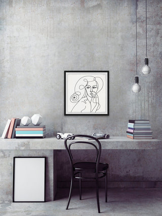 "Beautiful Sketch" Framed Painting Print, 24"x24"
