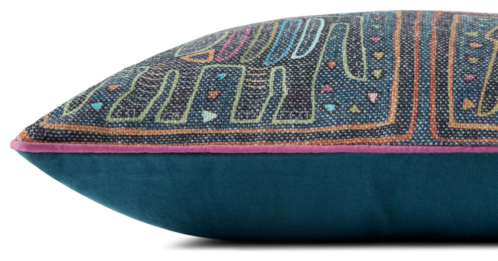 Loloi PLL0105 Lagoon / Multi 13'' x 21'' Cover, Poly Pillow