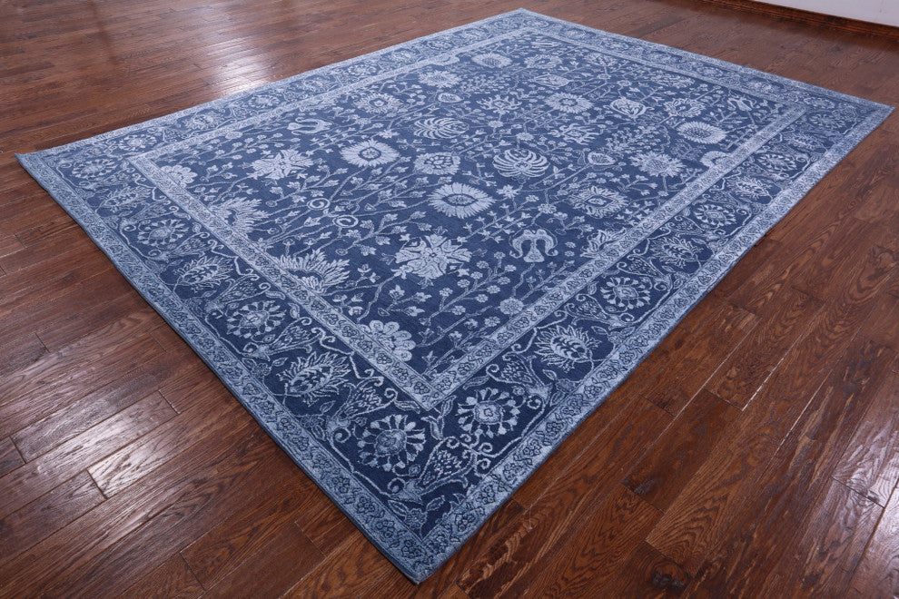 9' 0" X 12' 4" Persian Hand-Knotted Wool & Silk Rug - Q13684