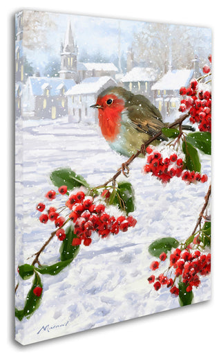 The Macneil Studio 'Robin On Berries' Canvas Art, 24"x18"
