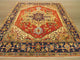 Hand-Knotted Wool Rust Traditional Oriental Serapi Rug, 9' X 12'