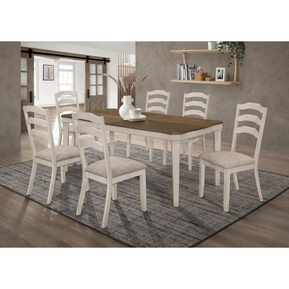 Ronnie Starburst Dining Table Nutmeg and Rustic Cream
