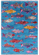 Gabbeh Fish Design Handmade Wool Rug 4' 1" X 6' 1" - Q15473