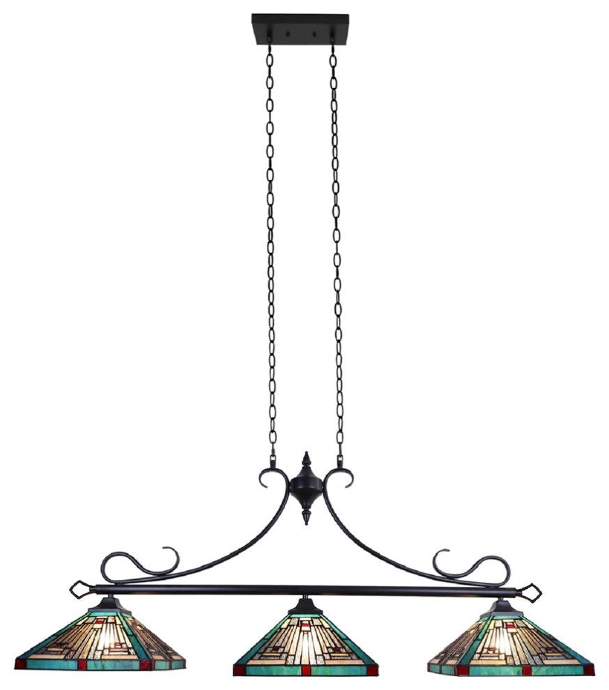 CHLOE Lighting CH3T359BM47-IL3 INNES Mission Bronze 3 Light Island Pendant