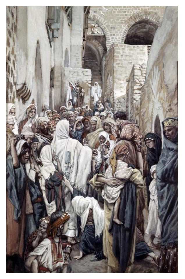 "Healing of The Woman With An Issue of Blood" Print by James Tissot, 16"x24"