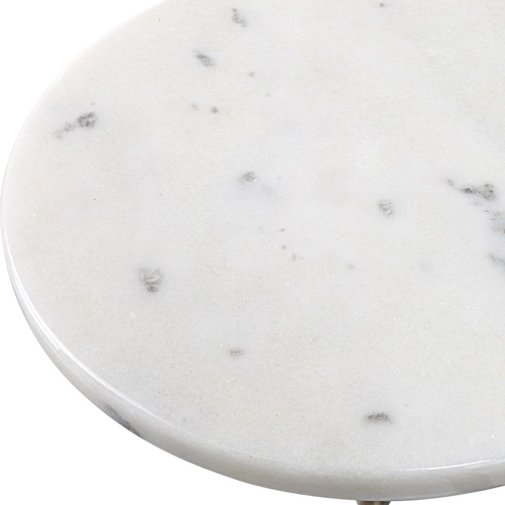 Uttermost 25231 Sentry White Marble Accent Table