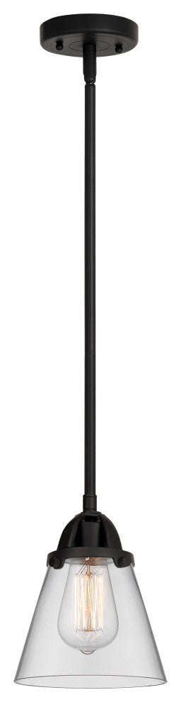 Small Cone Mini Pendant, Matte Black, Clear, Clear