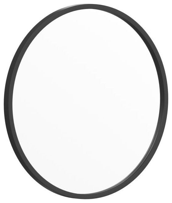 Julianne Round Metal Framed Wall Mirror, Black, 20"