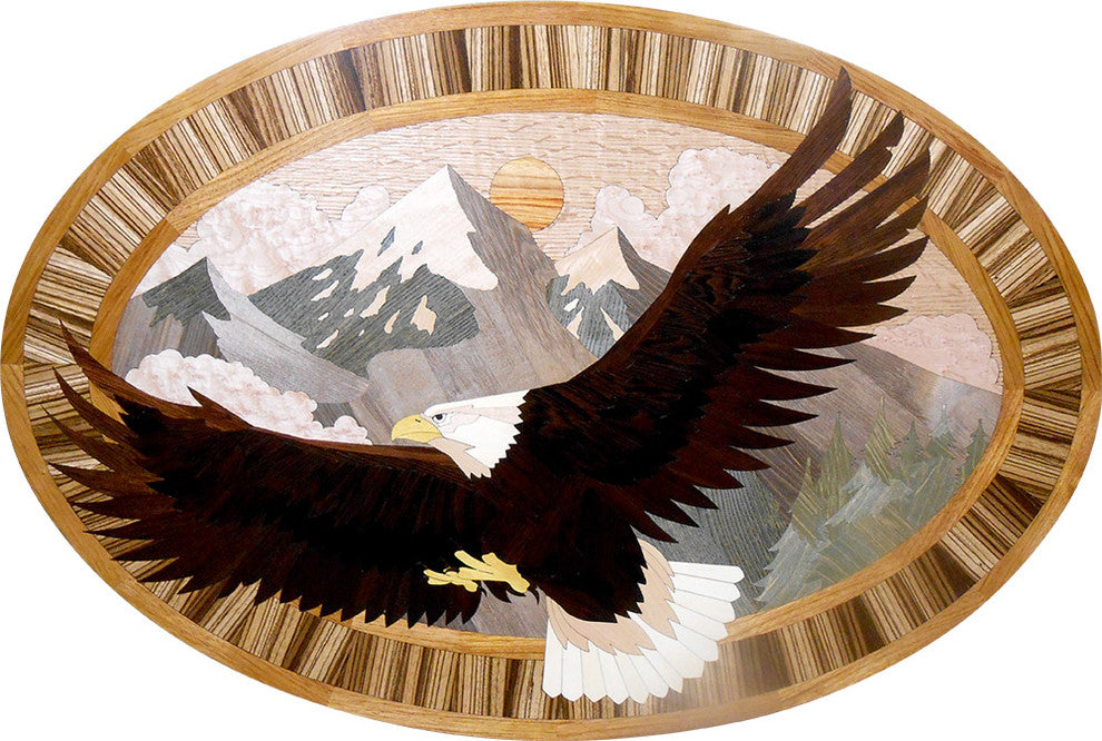 Soaring Eagle Wood Medallion, 24" X 36" Unfinished, 3/4" Thick
